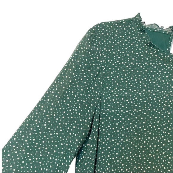 Anthropologie Maeve Esther Spotty Tiered Tunic Dress Green/Blue Boho Size Small - Picture 6 of 11